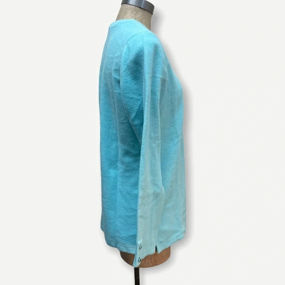 DENIM‎ & Co. Baby Sherpa Henley Tunic w/ Side Slits - Picture 3 of 6